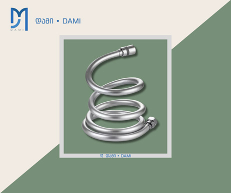 დუშის შლაგი SHOWER TUBE  (ვერცხლისფერი ) PIPE (1*100)